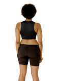 back view of Jazzy, who had firm C cups, modeling the Active Top in black