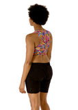 back side view of Jazzy, who had firm C cups, modeling the Active Top in the original Arcade print