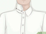 wikiHow sketch of fashion tape being used to keep a collar down