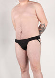 Plain Black Packing Jock Strap with Pouch Pocket + Foam Cup