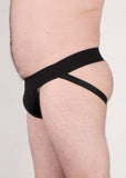 Plain Black Packing Jock Strap with Pouch Pocket + Foam Cup