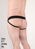 Plain Black Packing Jock Strap with Pouch Pocket + Foam Cup