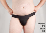 Plain Black Packing Jock Strap with Pouch Pocket + Foam Cup