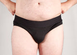 Plain Black Packing Briefs with Pouch Pocket + Foam Cup