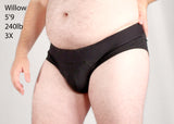 Plain Black Packing Briefs with Pouch Pocket + Foam Cup