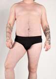 Plain Black Packing Briefs with Pouch Pocket + Foam Cup