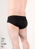 Plain Black Packing Briefs with Pouch Pocket + Foam Cup