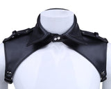 Vegan Leather Shoulder Harness With Snap Collar