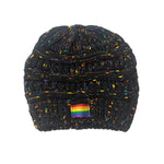 Pride Speckled Knit Ponytail Beanie