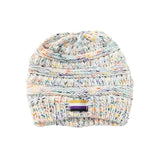 Pride Speckled Knit Ponytail Beanie