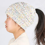 Pride Speckled Knit Ponytail Beanie