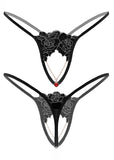 Floral Pendant String Thong - GenderBender lingerie